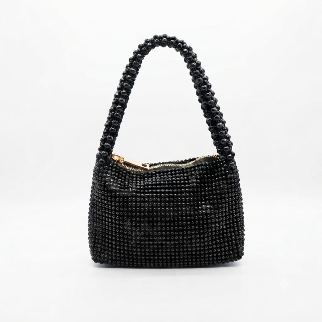 Luxury Beaded Mini Top-Handle Evening Bag