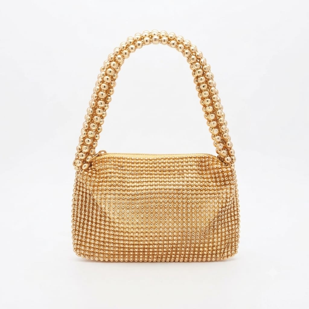 Luxury Beaded Mini Top-Handle Evening Bag