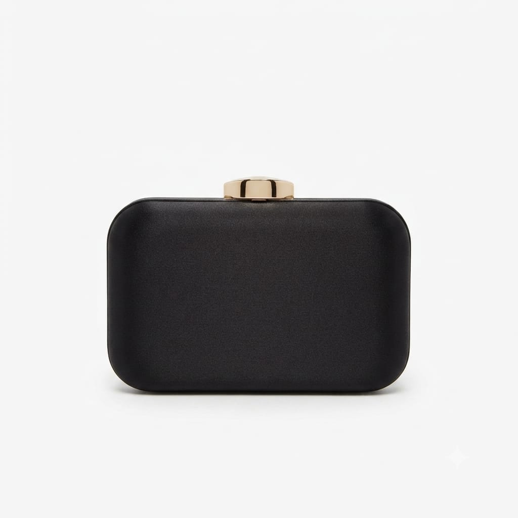 Black All-Over Crystal Embellished Evening Clutch Bag