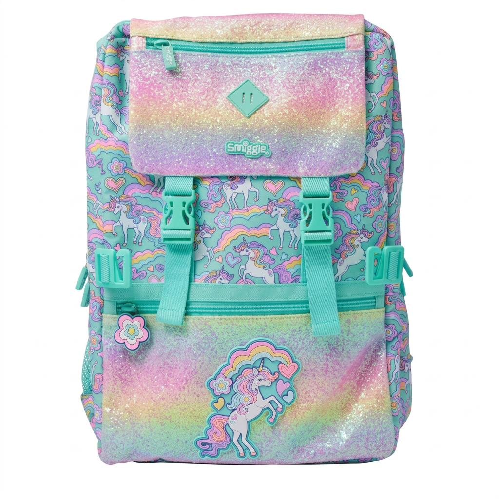 Smiggle Rainbow Glitter Unicorn School Backpack