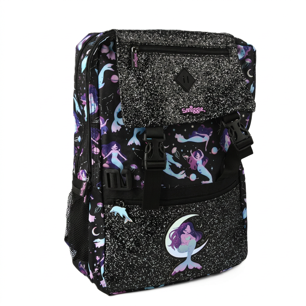 Smiggle Glitter Mermaid Crescent Moon School Backpack