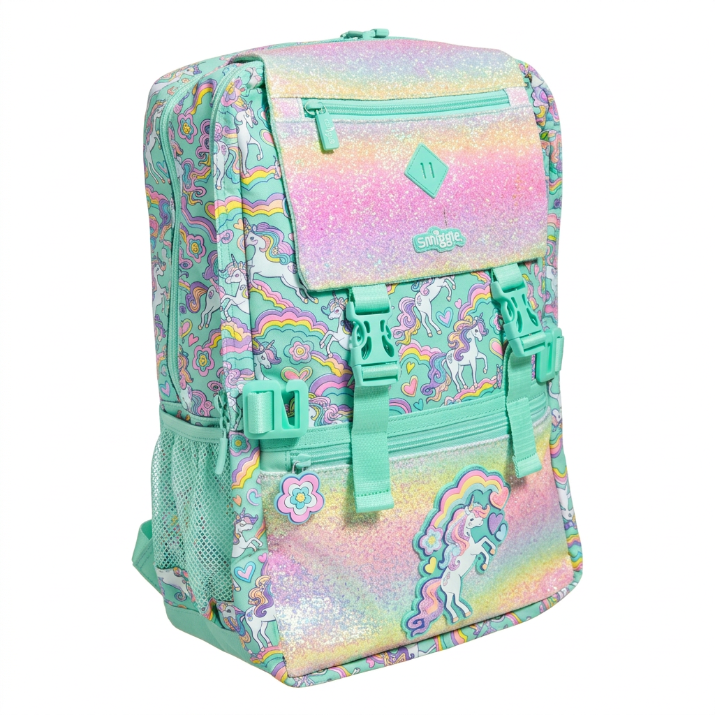 Smiggle Rainbow Glitter Unicorn School Backpack