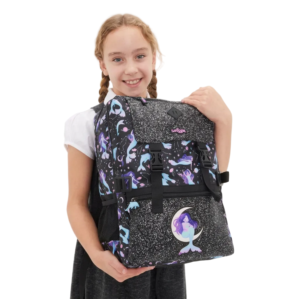 Smiggle Glitter Mermaid Crescent Moon School Backpack